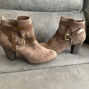 Brown suede booties size 9 Hardly worn